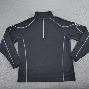 FootJoy Pullover Shirt Mens XL Black Gray Quarter Zip Golf Mock Neck Stretch